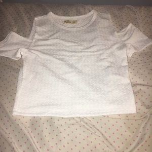 White off the shoulder crop top